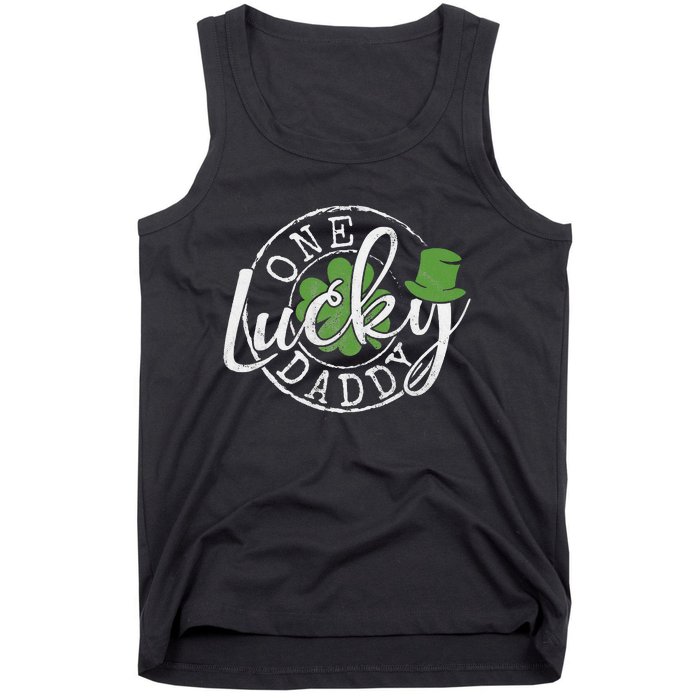 One Lucky Daddy Funny Father Irish Clovers St Patrick's Day Tank Top