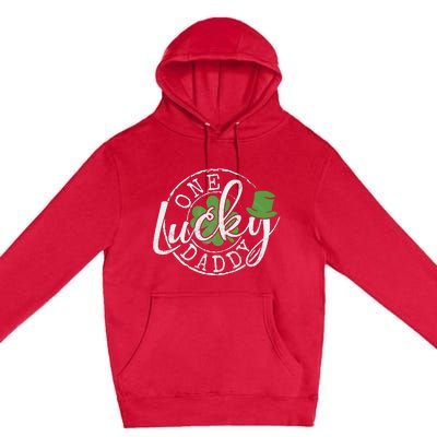 One Lucky Daddy Funny Father Irish Clovers St Patrick's Day Premium Pullover Hoodie