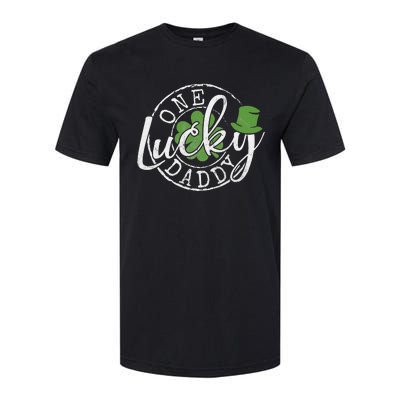 One Lucky Daddy Funny Father Irish Clovers St Patrick's Day Softstyle CVC T-Shirt