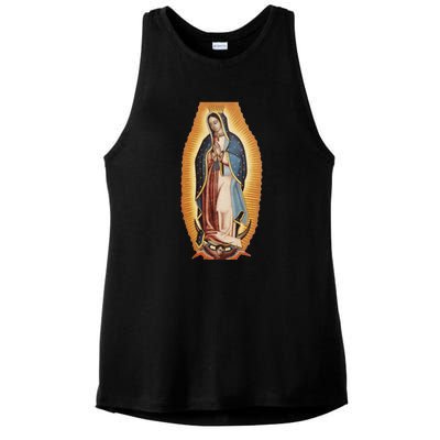 Our Lady De Guadalupe Mary Mother Of God Christian Catholics Rosary Ladies PosiCharge Tri-Blend Wicking Tank