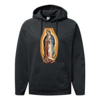 Our Lady De Guadalupe Mary Mother Of God Christian Catholics Rosary Performance Fleece Hoodie