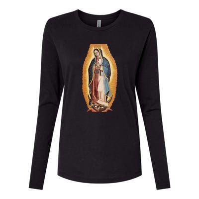 Our Lady De Guadalupe Mary Mother Of God Christian Catholics Rosary Womens Cotton Relaxed Long Sleeve T-Shirt