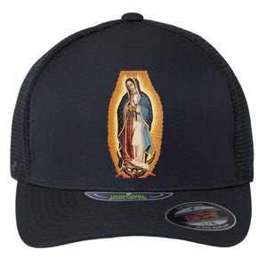 Our Lady De Guadalupe Mary Mother Of God Christian Catholics Rosary Flexfit Unipanel Trucker Cap