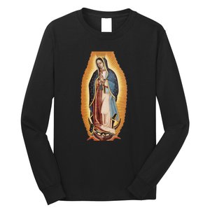 Our Lady De Guadalupe Mary Mother Of God Christian Catholics Rosary Long Sleeve Shirt