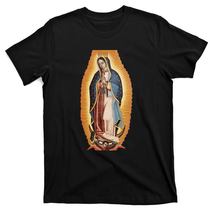 Our Lady De Guadalupe Mary Mother Of God Christian Catholics Rosary T-Shirt