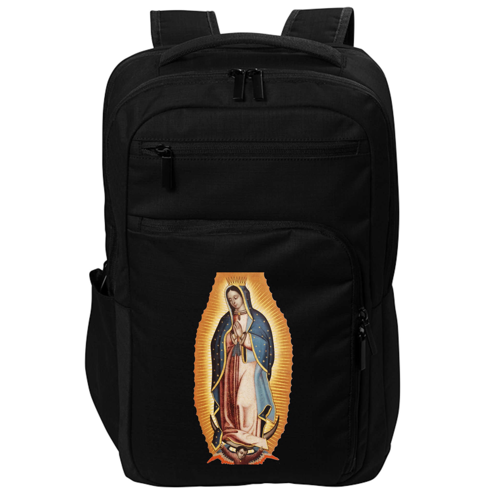 Our Lady De Guadalupe Mary Mother Of God Christian Catholics Rosary Impact Tech Backpack