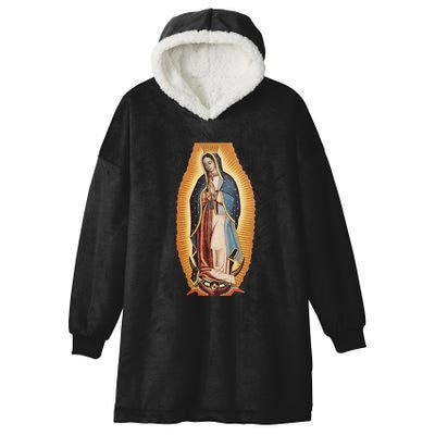 Our Lady De Guadalupe Mary Mother Of God Christian Catholics Rosary Hooded Wearable Blanket
