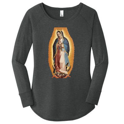 Our Lady De Guadalupe Mary Mother Of God Christian Catholics Rosary Women's Perfect Tri Tunic Long Sleeve Shirt