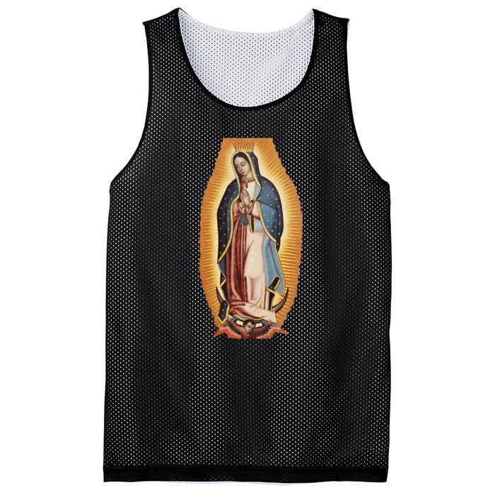 Our Lady De Guadalupe Mary Mother Of God Christian Catholics Rosary Mesh Reversible Basketball Jersey Tank