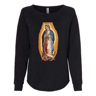 Our Lady De Guadalupe Mary Mother Of God Christian Catholics Rosary Womens California Wash Sweatshirt