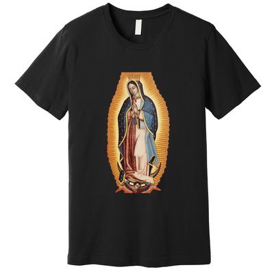 Our Lady De Guadalupe Mary Mother Of God Christian Catholics Rosary Premium T-Shirt