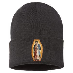 Our Lady De Guadalupe Mary Mother Of God Christian Catholics Rosary Sustainable Knit Beanie