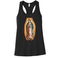 Our Lady De Guadalupe Mary Mother Of God Christian Catholics Rosary Women's Racerback Tank