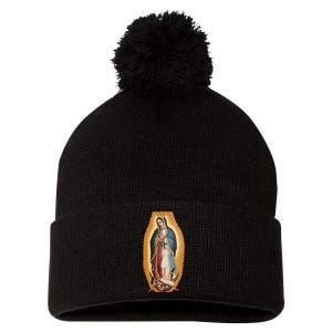 Our Lady De Guadalupe Mary Mother Of God Christian Catholics Rosary Pom Pom 12in Knit Beanie