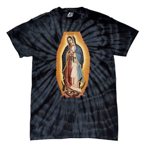 Our Lady De Guadalupe Mary Mother Of God Christian Catholics Rosary Tie-Dye T-Shirt