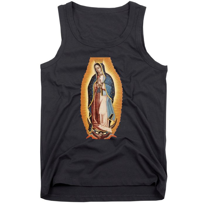 Our Lady De Guadalupe Mary Mother Of God Christian Catholics Rosary Tank Top