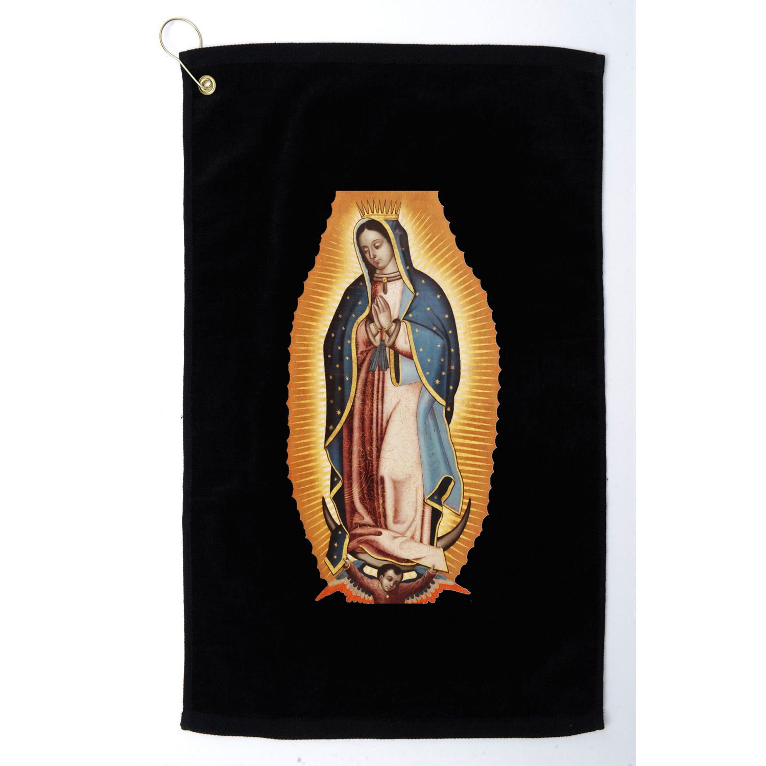Our Lady De Guadalupe Mary Mother Of God Christian Catholics Rosary Golf Towel