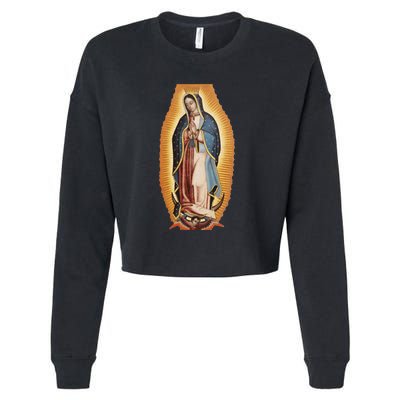 Our Lady De Guadalupe Mary Mother Of God Christian Catholics Rosary Cropped Pullover Crew