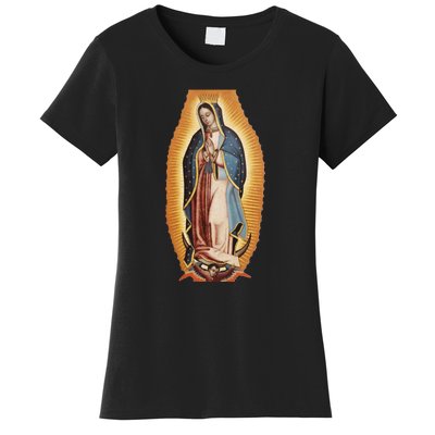 Our Lady De Guadalupe Mary Mother Of God Christian Catholics Rosary Women's T-Shirt