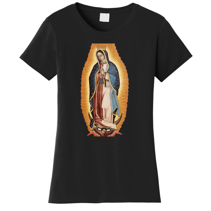 Our Lady De Guadalupe Mary Mother Of God Christian Catholics Rosary Women's T-Shirt