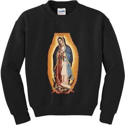 Our Lady De Guadalupe Mary Mother Of God Christian Catholics Rosary Kids Sweatshirt