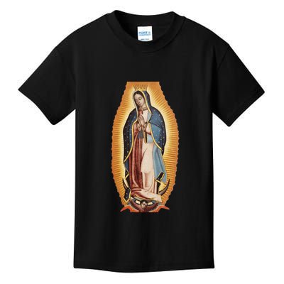 Our Lady De Guadalupe Mary Mother Of God Christian Catholics Rosary Kids T-Shirt