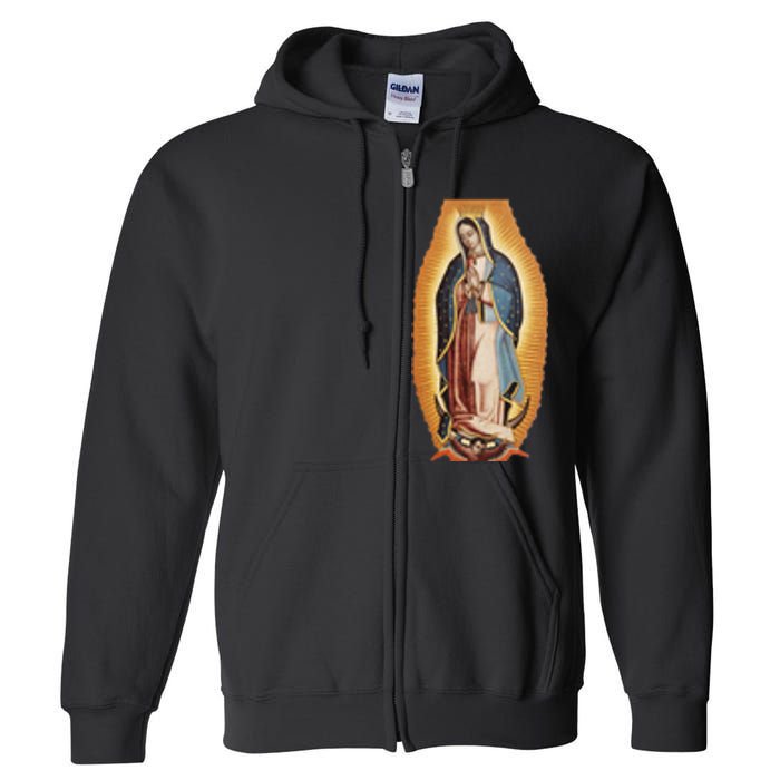 Our Lady De Guadalupe Mary Mother Of God Christian Catholics Rosary Full Zip Hoodie