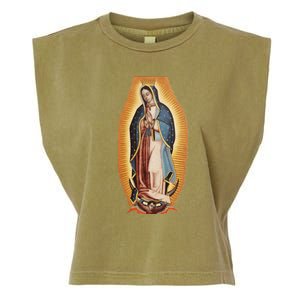 Our Lady De Guadalupe Mary Mother Of God Christian Catholics Rosary Garment-Dyed Women's Muscle Tee