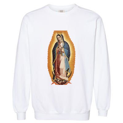 Our Lady De Guadalupe Mary Mother Of God Christian Catholics Rosary Garment-Dyed Sweatshirt