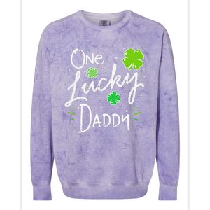 One Lucky Dad Matching St Patricks Day New Daddy Colorblast Crewneck Sweatshirt