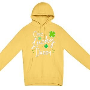 One Lucky Dad Matching St Patricks Day New Daddy Premium Pullover Hoodie