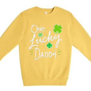 One Lucky Dad Matching St Patricks Day New Daddy Premium Crewneck Sweatshirt