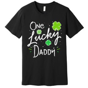 One Lucky Dad Matching St Patricks Day New Daddy Premium T-Shirt