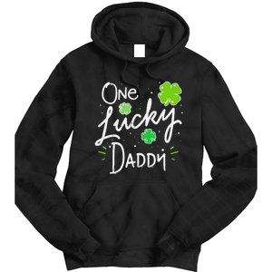 One Lucky Dad Matching St Patricks Day New Daddy Tie Dye Hoodie