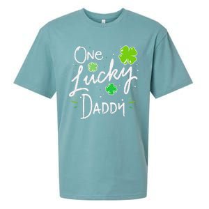 One Lucky Dad Matching St Patricks Day New Daddy Sueded Cloud Jersey T-Shirt