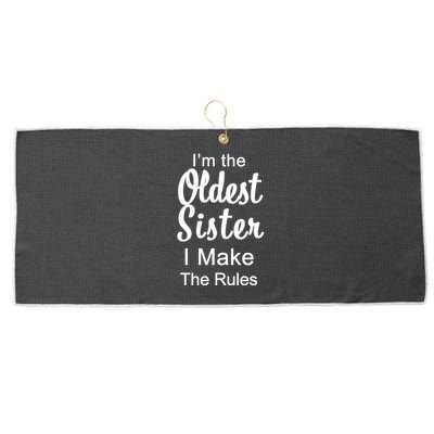 Oldest Sister I Make The Rules Funny Large Microfiber Waffle Golf Towel