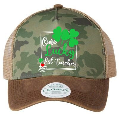 One Lucky Esl Teacher St Patricks Day Esl Teacher Gift Legacy Tie Dye Trucker Hat