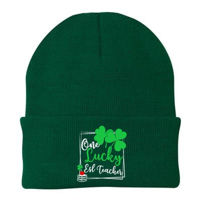 One Lucky Esl Teacher St Patricks Day Esl Teacher Gift Knit Cap Winter Beanie