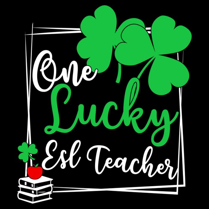 One Lucky Esl Teacher St Patricks Day Esl Teacher Gift Drawstring Bag