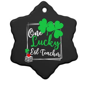 One Lucky Esl Teacher St Patricks Day Esl Teacher Gift Ceramic Star Ornament