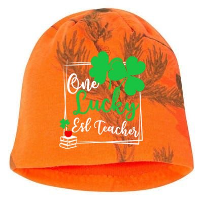 One Lucky Esl Teacher St Patricks Day Esl Teacher Gift Kati - Camo Knit Beanie