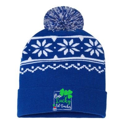 One Lucky Esl Teacher St Patricks Day Esl Teacher Gift USA-Made Snowflake Beanie