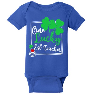 One Lucky Esl Teacher St Patricks Day Esl Teacher Gift Baby Bodysuit