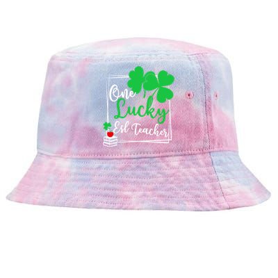 One Lucky Esl Teacher St Patricks Day Esl Teacher Gift Tie-Dyed Bucket Hat