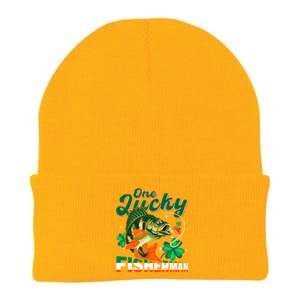 One Lucky Fisher Fisher Anglers St Patrick's Day Gift Knit Cap Winter Beanie