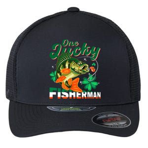 One Lucky Fisher Fisher Anglers St Patrick's Day Gift Flexfit Unipanel Trucker Cap