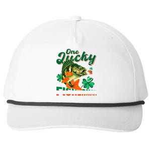 One Lucky Fisher Fisher Anglers St Patrick's Day Gift Snapback Five-Panel Rope Hat