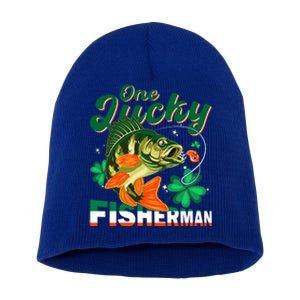 One Lucky Fisher Fisher Anglers St Patrick's Day Gift Short Acrylic Beanie