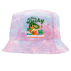 One Lucky Fisher Fisher Anglers St Patrick's Day Gift Tie-Dyed Bucket Hat