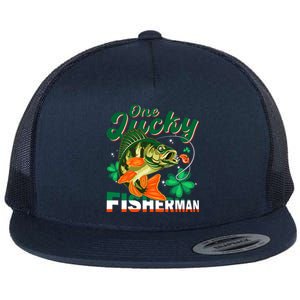 One Lucky Fisher Fisher Anglers St Patrick's Day Gift Flat Bill Trucker Hat